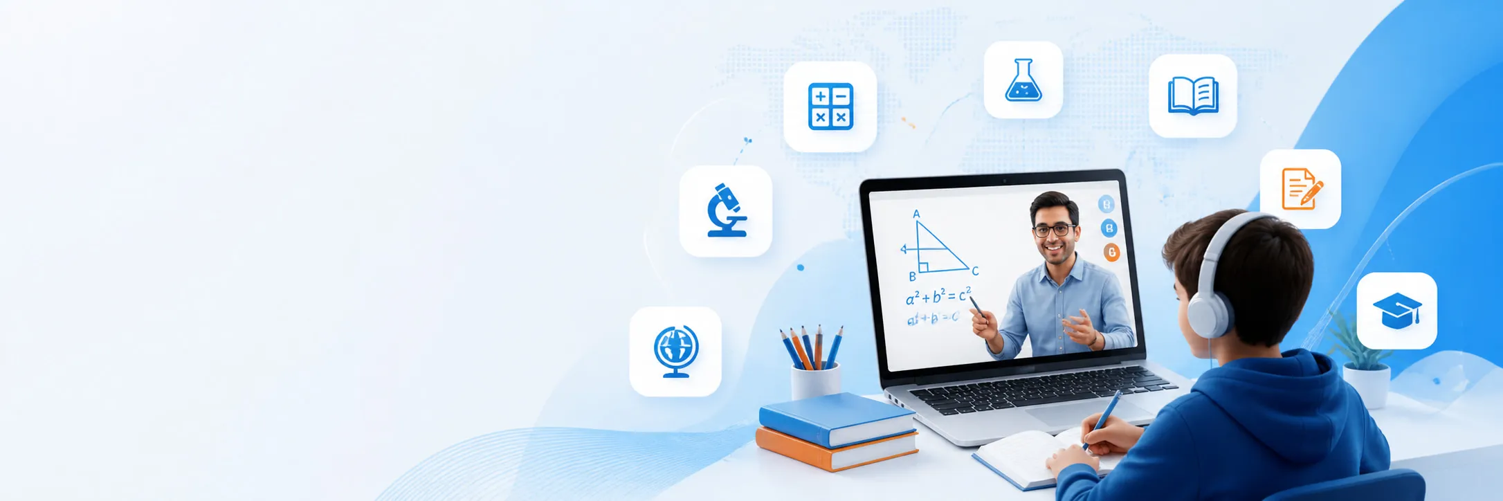 Student receiving online tutoring — TheLearningMaths services