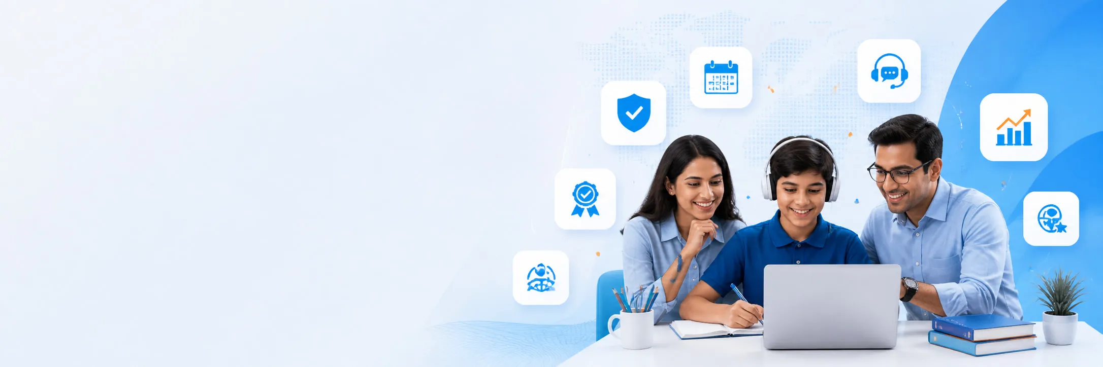 Happy student learning online with TheLearningMaths tutor