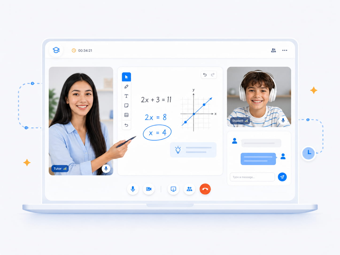 Focused 1-on-1 online tutoring session